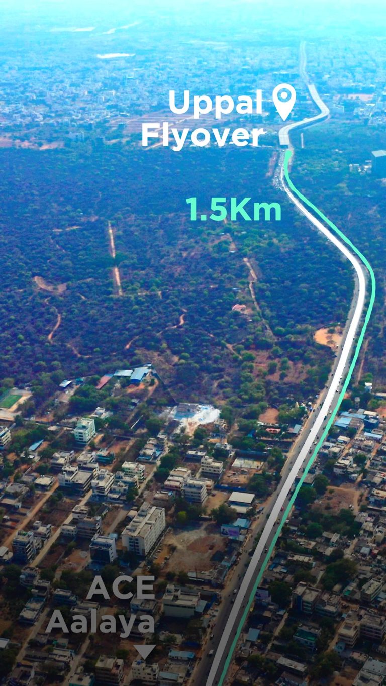 1.5 KM from the New Uppal Flyover