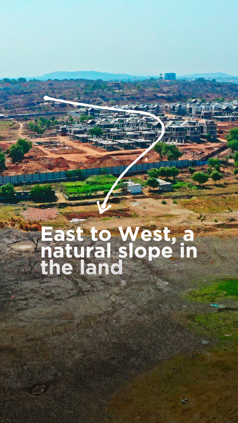 Built on Natural Slope for Drainage